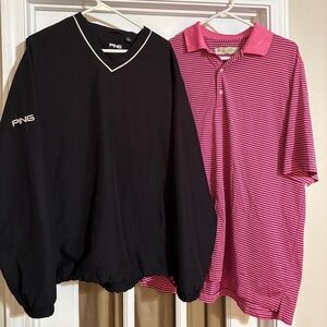 Men’s Donald Ross shirt  and Ping Pullover size L